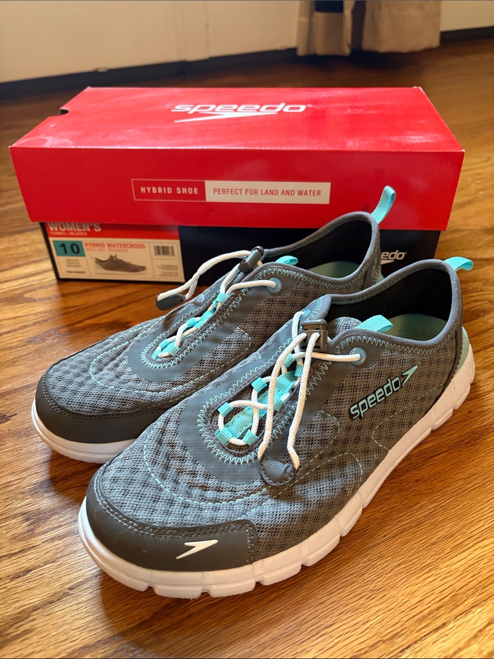 Speedo Gray with Aqua Women's Hybrid Water Shoes